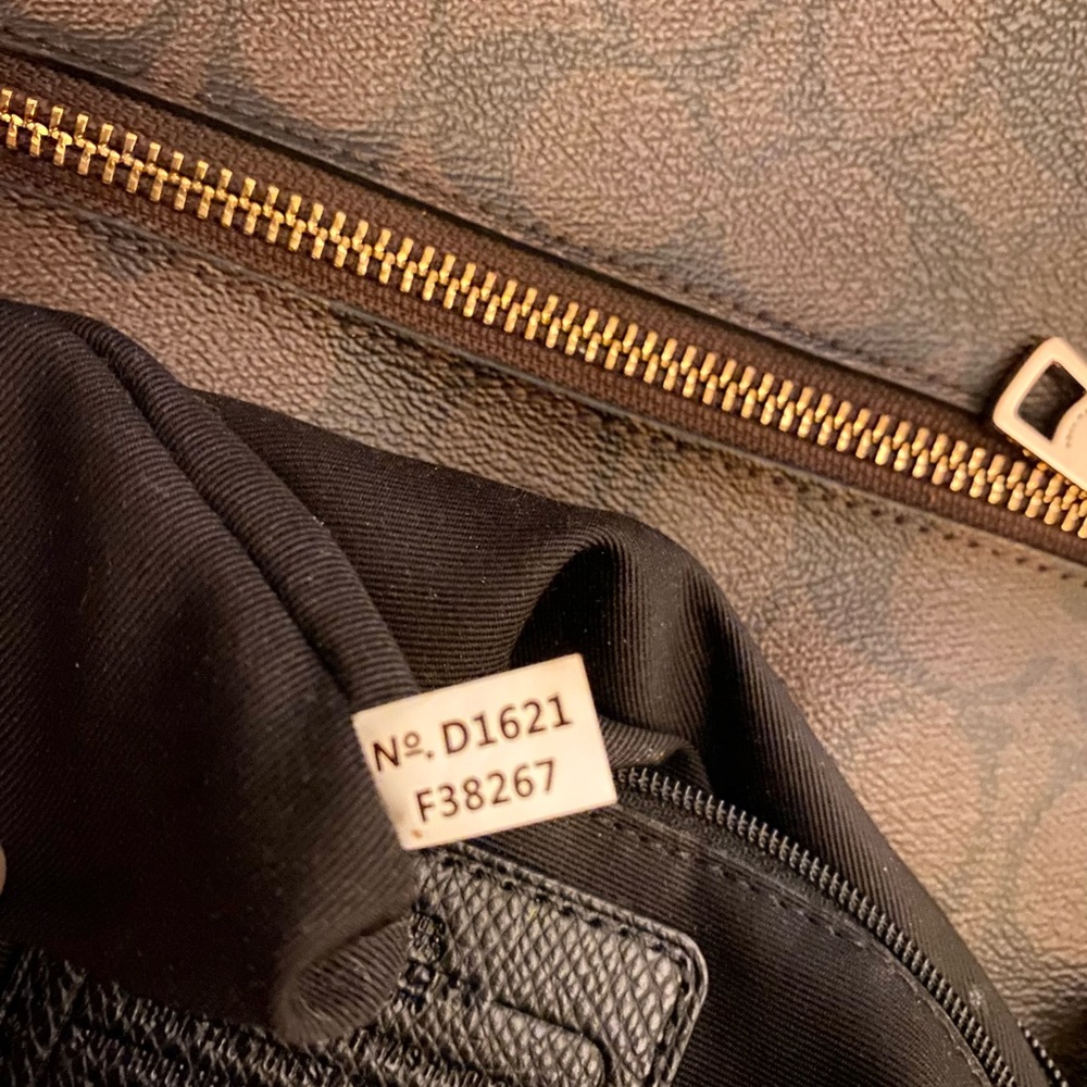 Coach Harley East West Hobo Shoulder Bag Signature Black Brown Gold F38267 - Picture 12 of 16